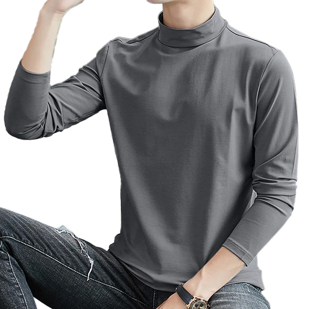 Half Turtleneck Tops Activewear Pullover Breathable Fabric Long Sleeve Shirt