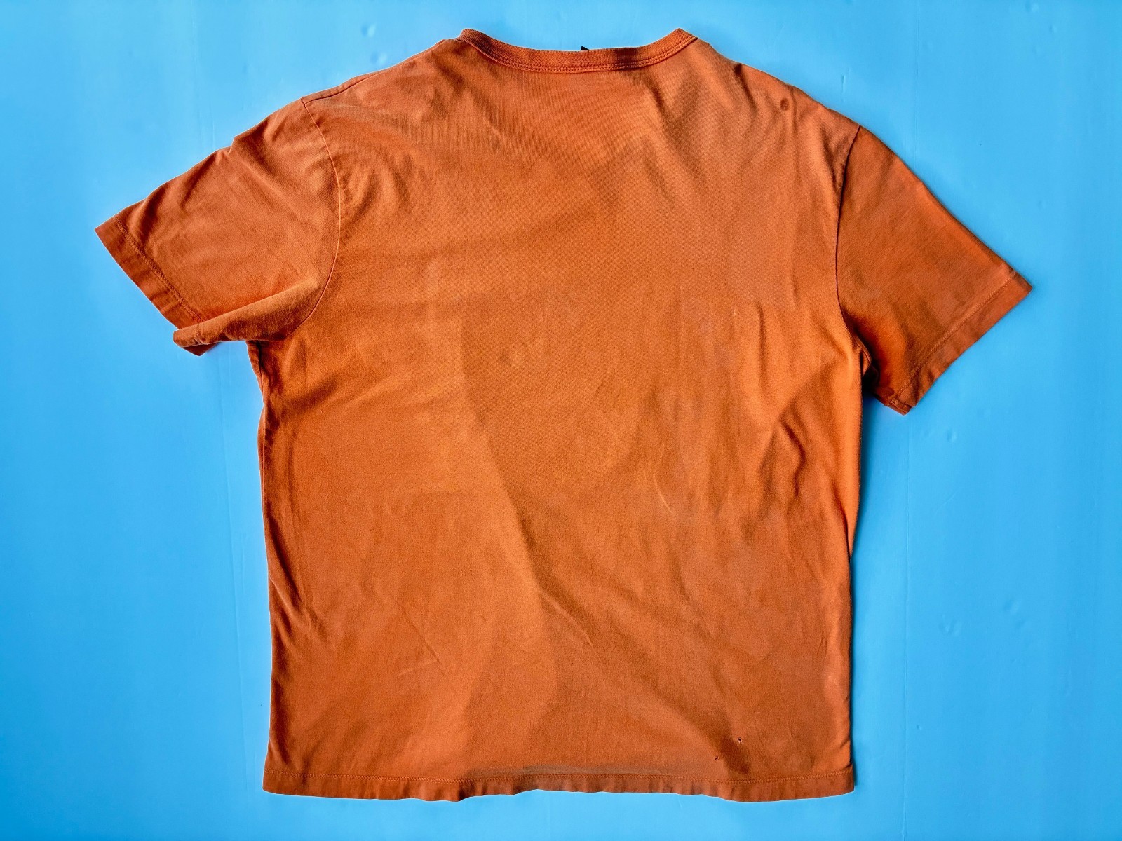 Complexo B Hand Print Graphic Crew T-Shirt Orange Brazil Catholic Religious