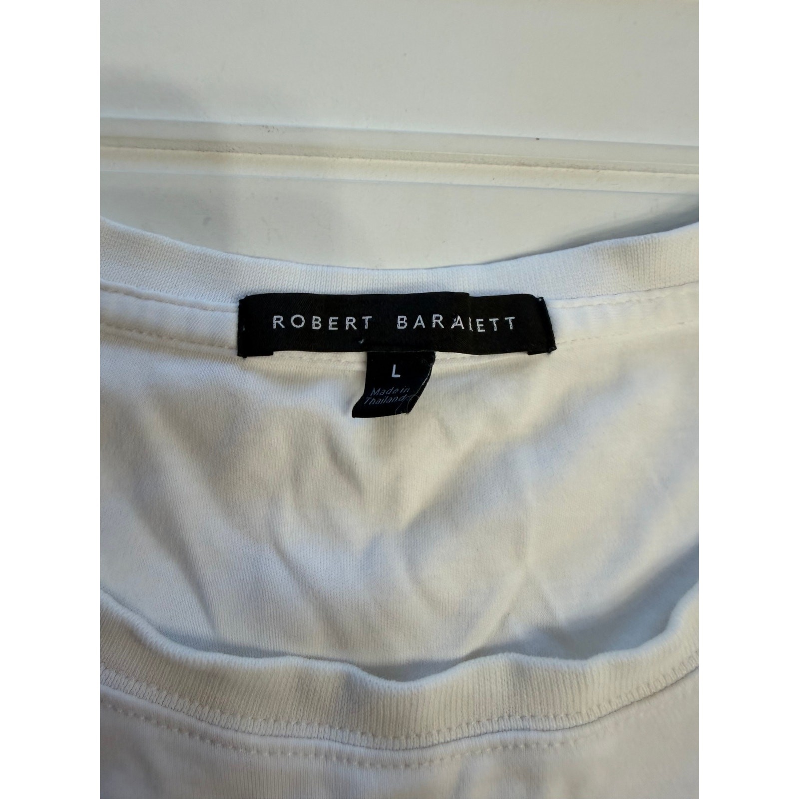 Robert Barakett Mens Sz L White Tee T-Shirt 100% Pima Cotton