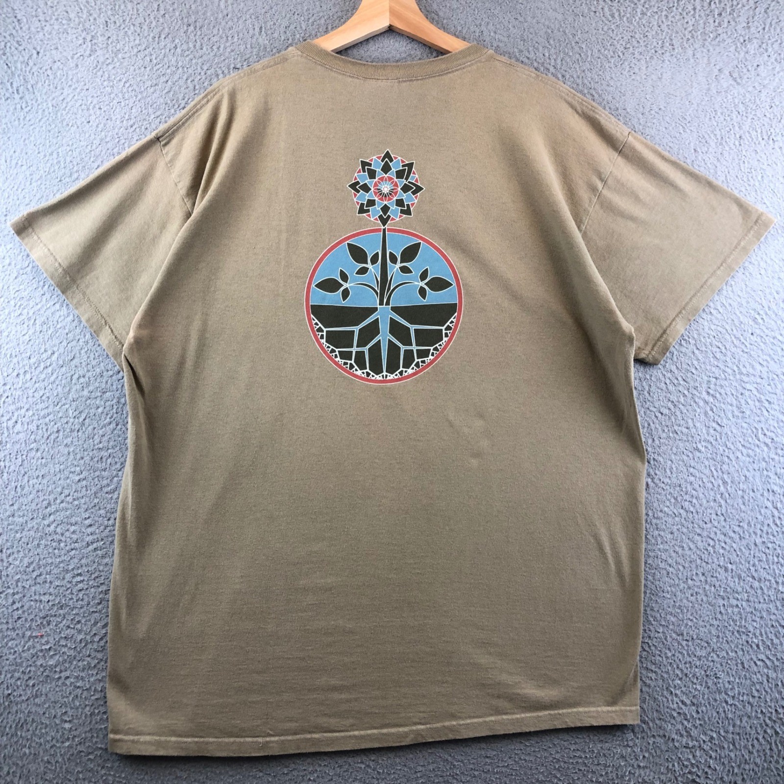 Vintage Two High String Band T Shirt XL Graphic Print Beige