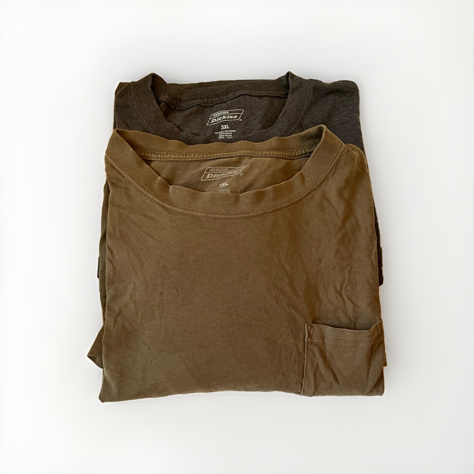 Two Men’s Short Sleeve Dickies Work T-Shirts Size 3XL – Green & Gray