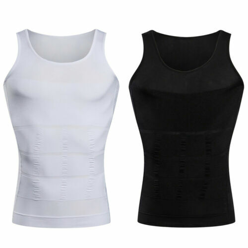 MEN SLIMMING BODY SHAPER BELLY TUMMY CONTROL COMPRESSION VEST SHIRT UNDERWEAR UK