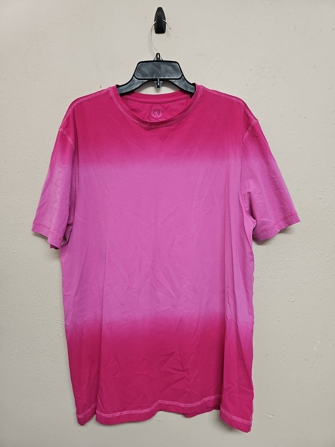 BUGATCHI Men’s T-Shirt Short Sleeve Crew Neck Ombre Print Cotton Blend.Size L