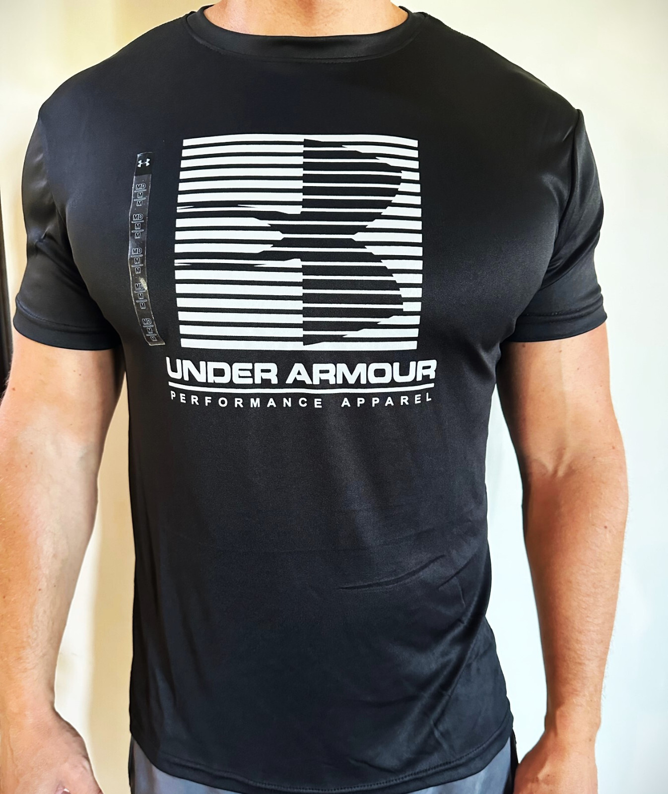 UA Under Armour Men’s Block Logo Tee Top Athletic Muscle Gym Shirt New With Tags