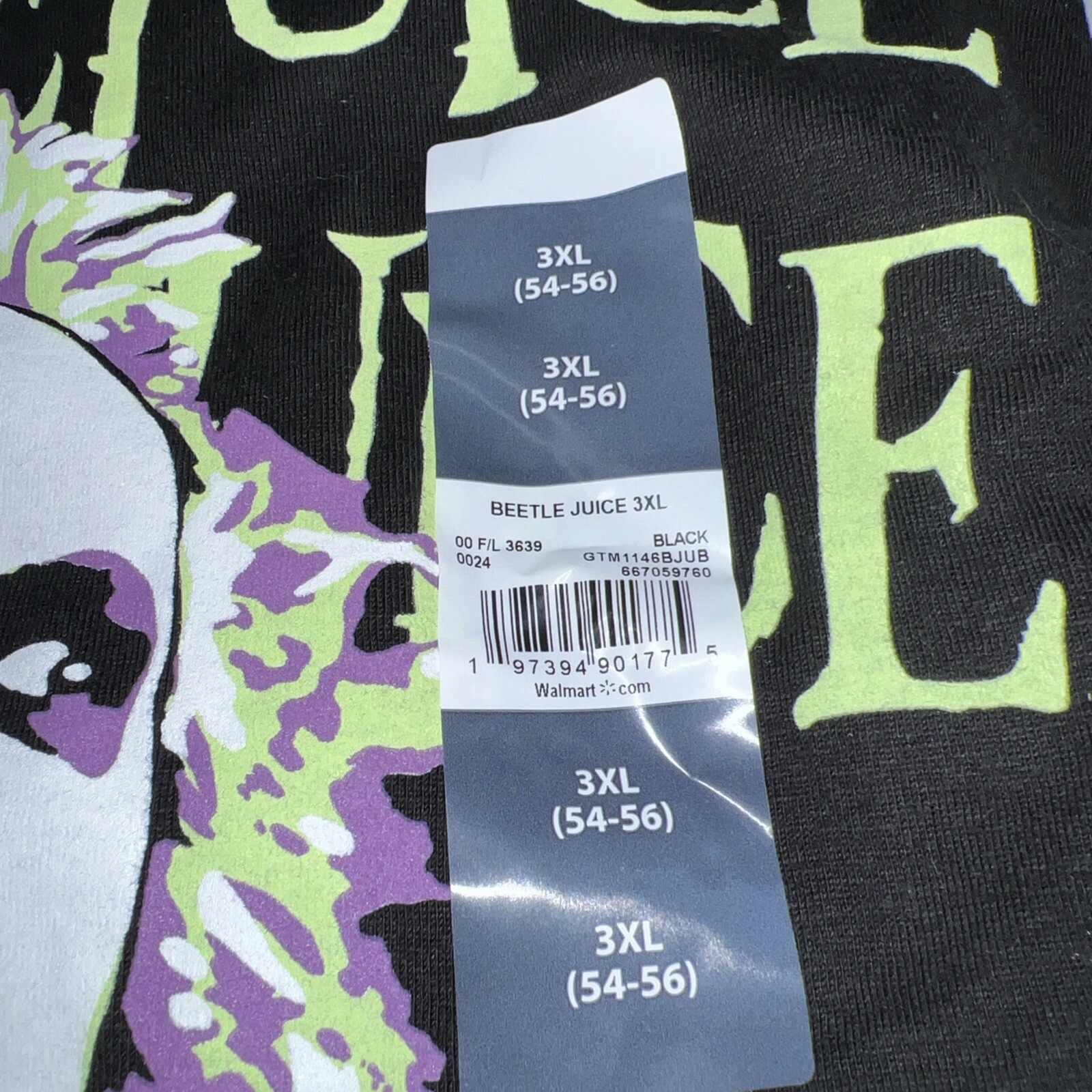 Beetlejuice Movie T-shirt Unisex Men’s Size 3XL NWT Black Spooky Halloween