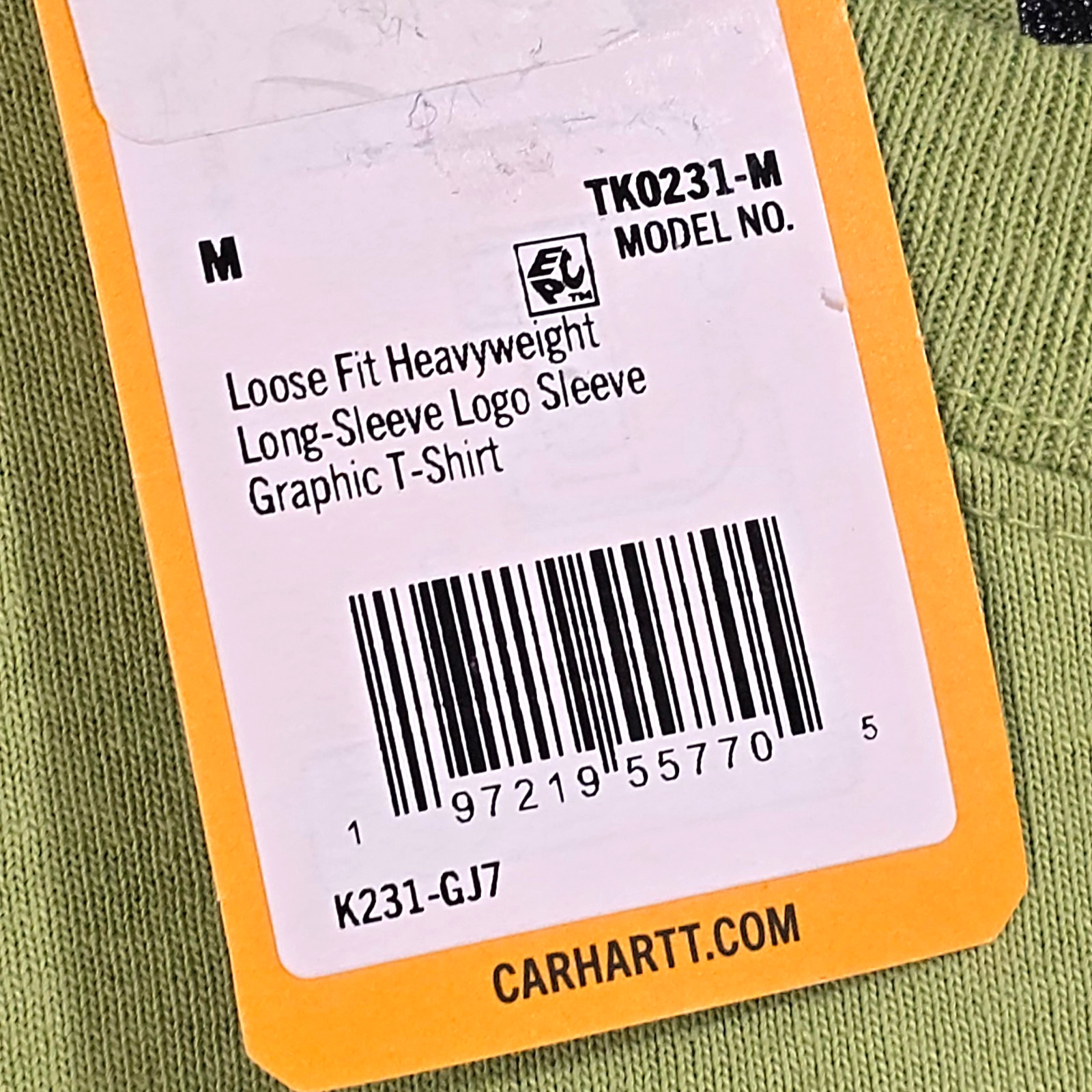 CARHARTT Heavyweight Shirt Mens Medium Green Long Sleeve Outdoor Spellout NWT
