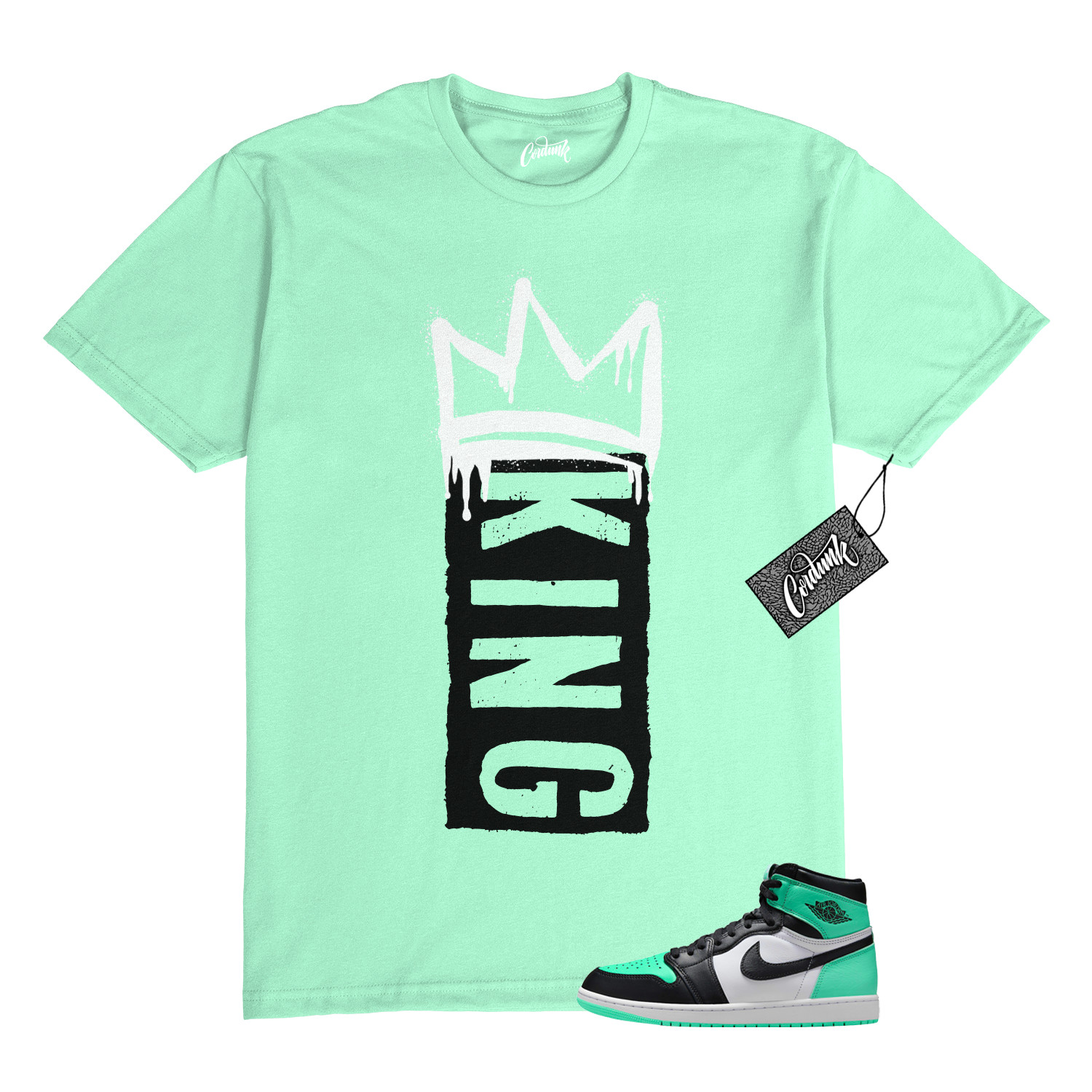 1 Green Glow Black White Mint Dunk Air Force T Shirt to Match K1 Jordan