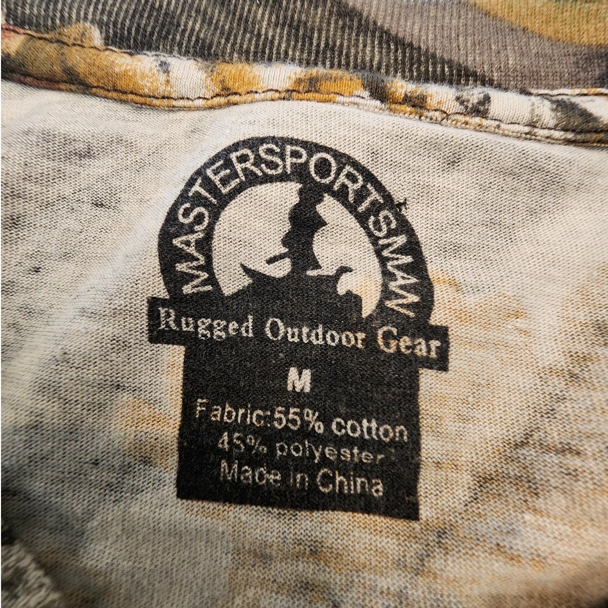 Master Sportsman Camo Leaf Print T-Shirt SZ Medium Outdoors Hunting