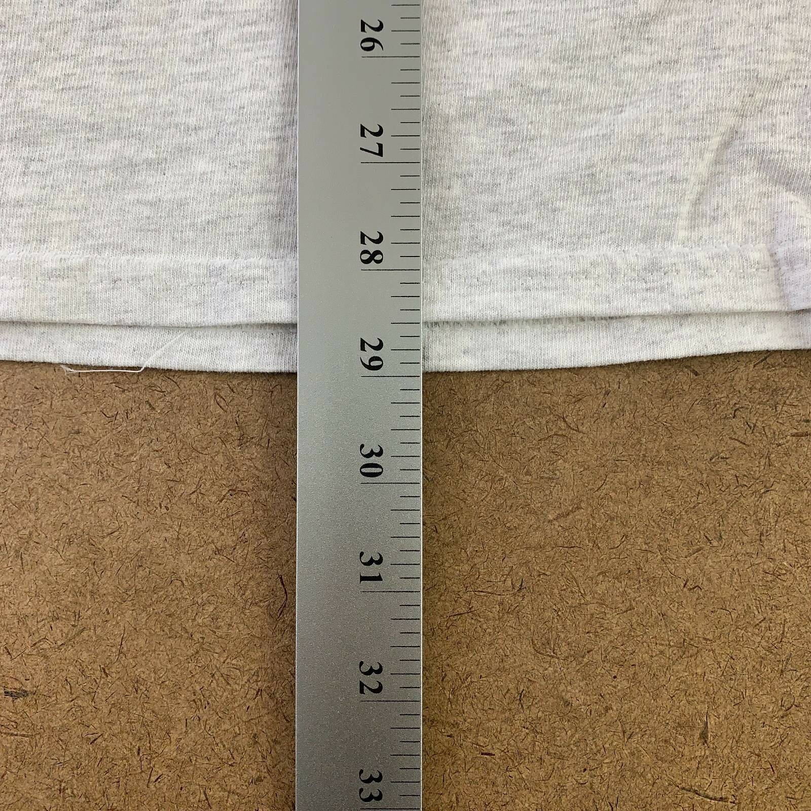 Gildan Mens T-Shirt Gray Heathered Long Sleeve Crew Neck 100% Cotton Tee L New