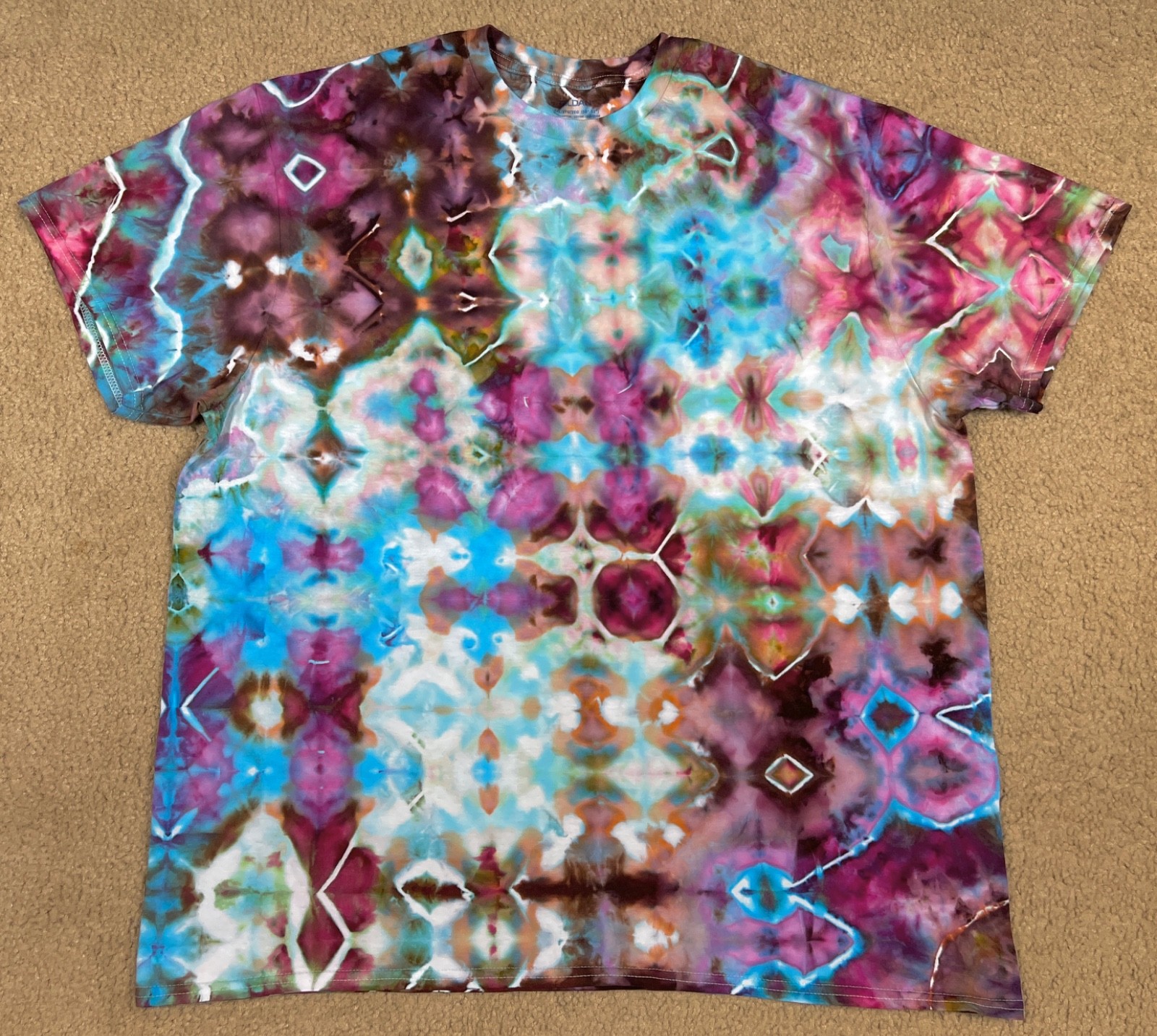 Handmade Ice Tie Dye T-Shirt 2XL Mens Womens Soft Cotton Glitch