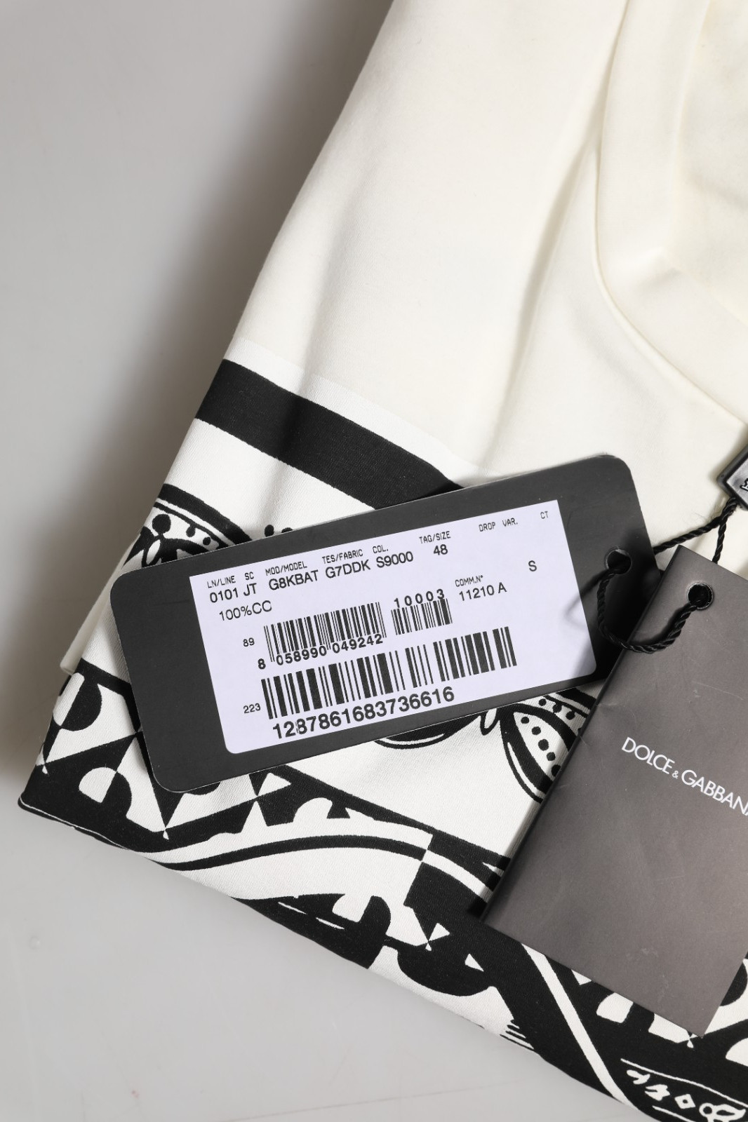 DOLCE & GABBANA T-shirt White Cotton Bandana Print Crew Neck IT48/US38/M 900usd