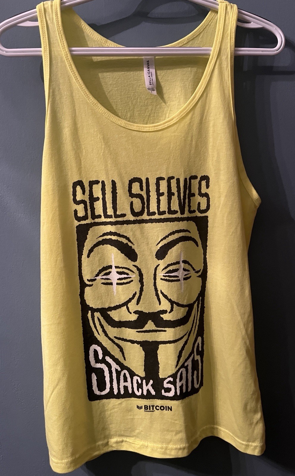 Satoshi Nakamoto Bella Canvas Yellow Tank Top Size S Small Bitcoin Stack Stats