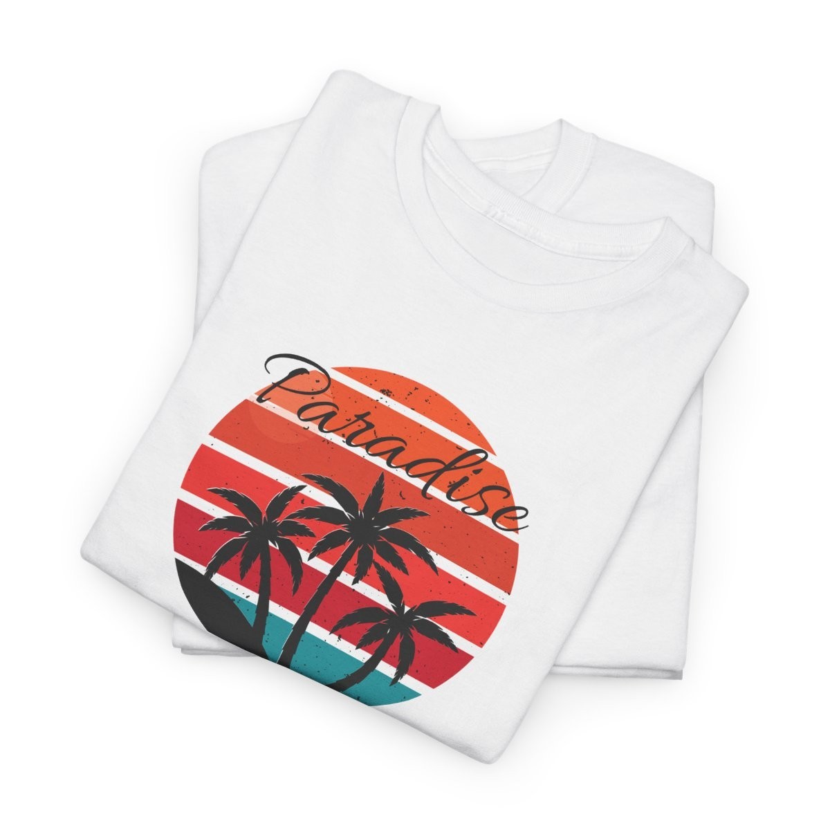 Paradise Summer Palm Tree Beach T-Shirt: Gildan Tropical Adult Tee