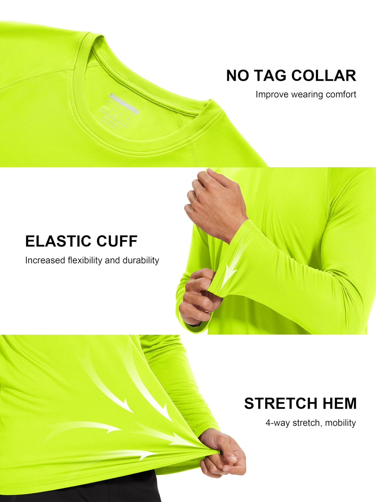 Men’s Long Sleeve Shirts UPF 50+ UV Sun Protection Athletic Shirts for Hiking…