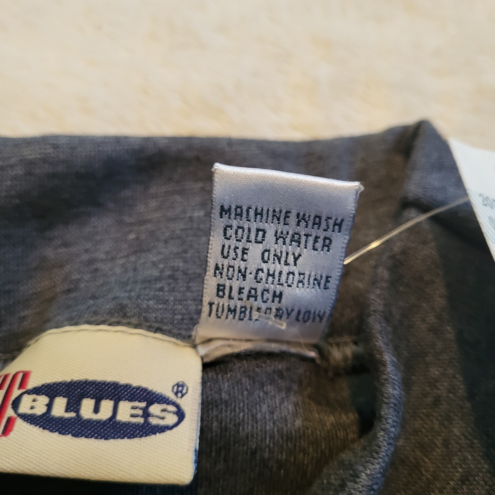 Vintage BCC Blues Navy Blue Long Sleeve T-Shirt, XL, High Neck, Cuff Sleeves
