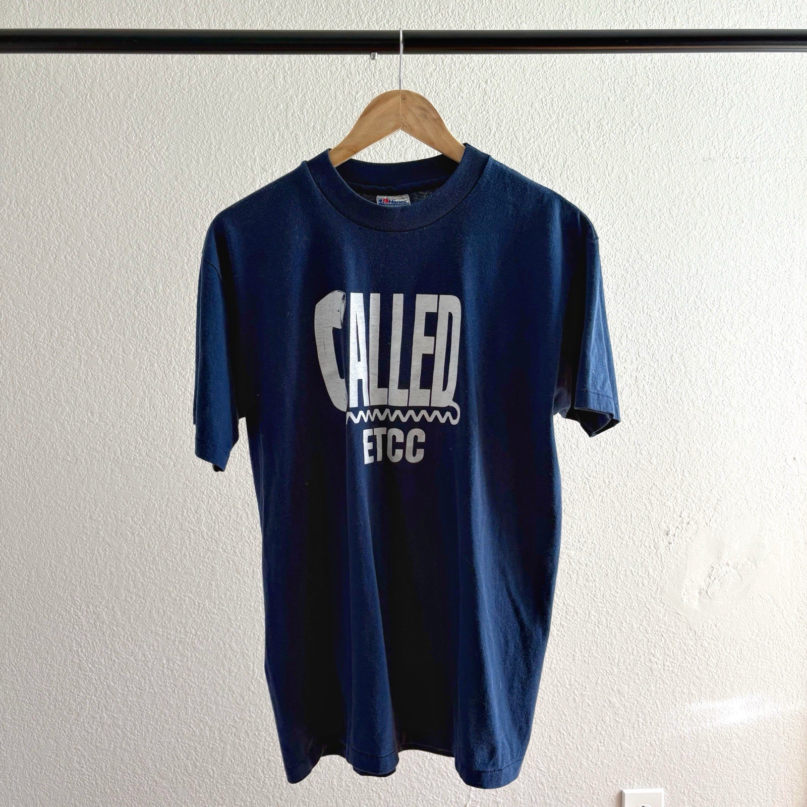 Vintage 1980’s Single Stitch Minimalist Called Phone Graphic Tee – Medium/Large