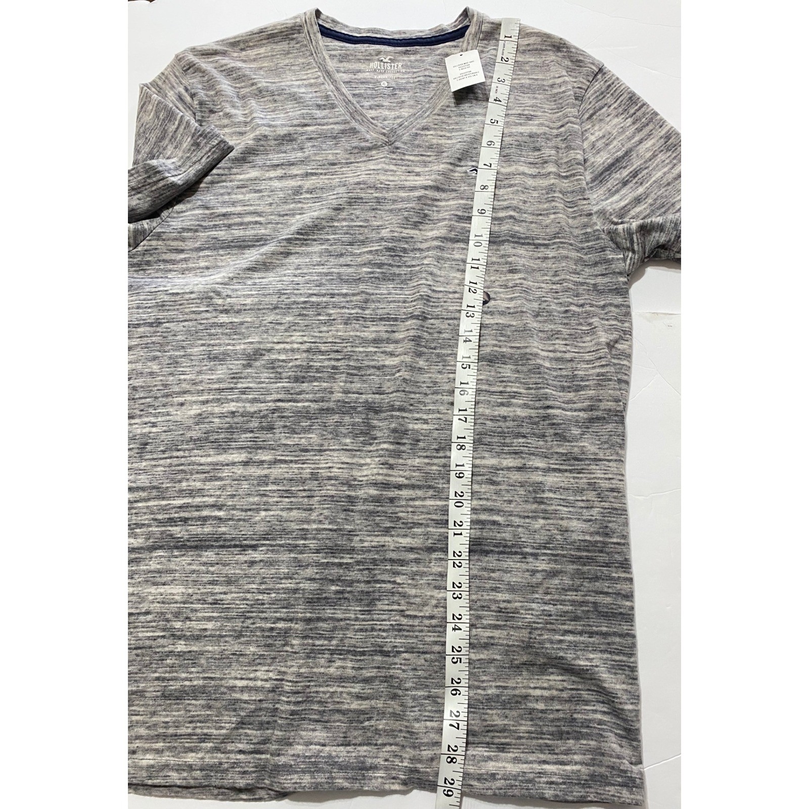 Hollister Mens Grey Space Dye V-Neck T-Shirt Must-Have Collection XL NWT