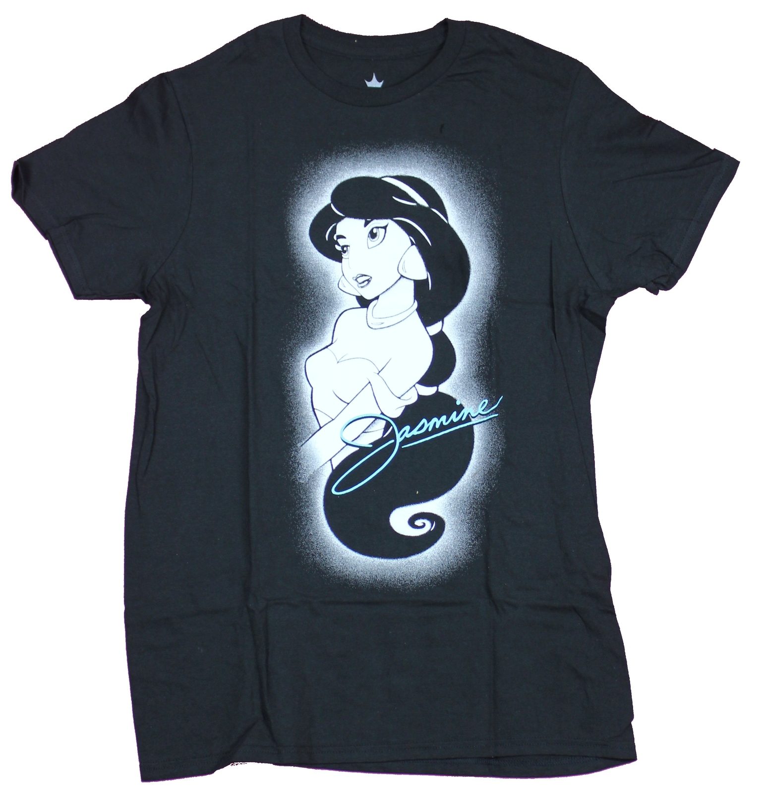 Aladdin Mens T-Shirt – Jasmine B & W Glowing Image