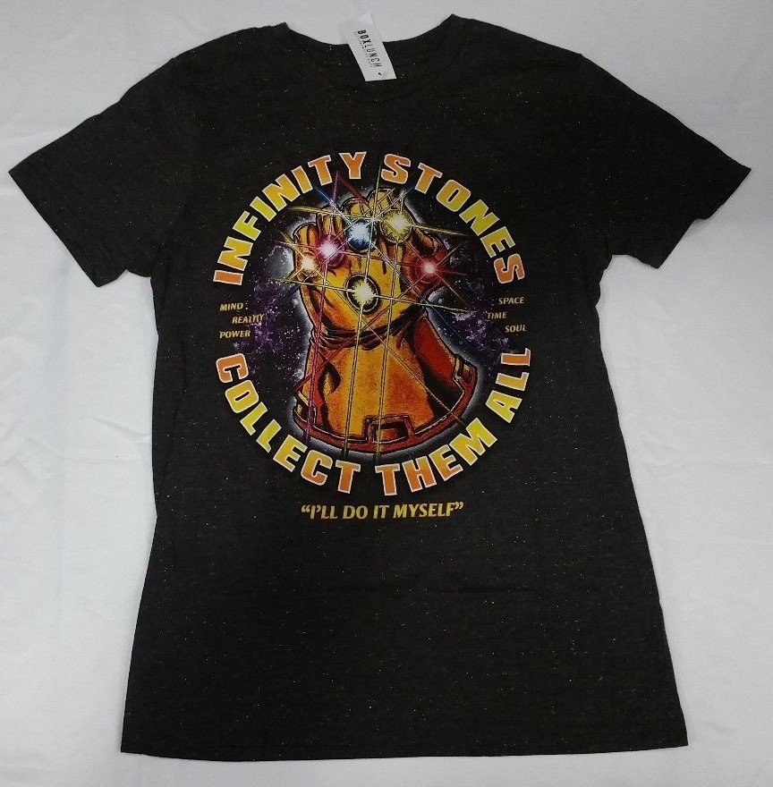 Official Marvel Thanos The Infinity Gauntlet Grey Mens T-shirt XS S M L XL