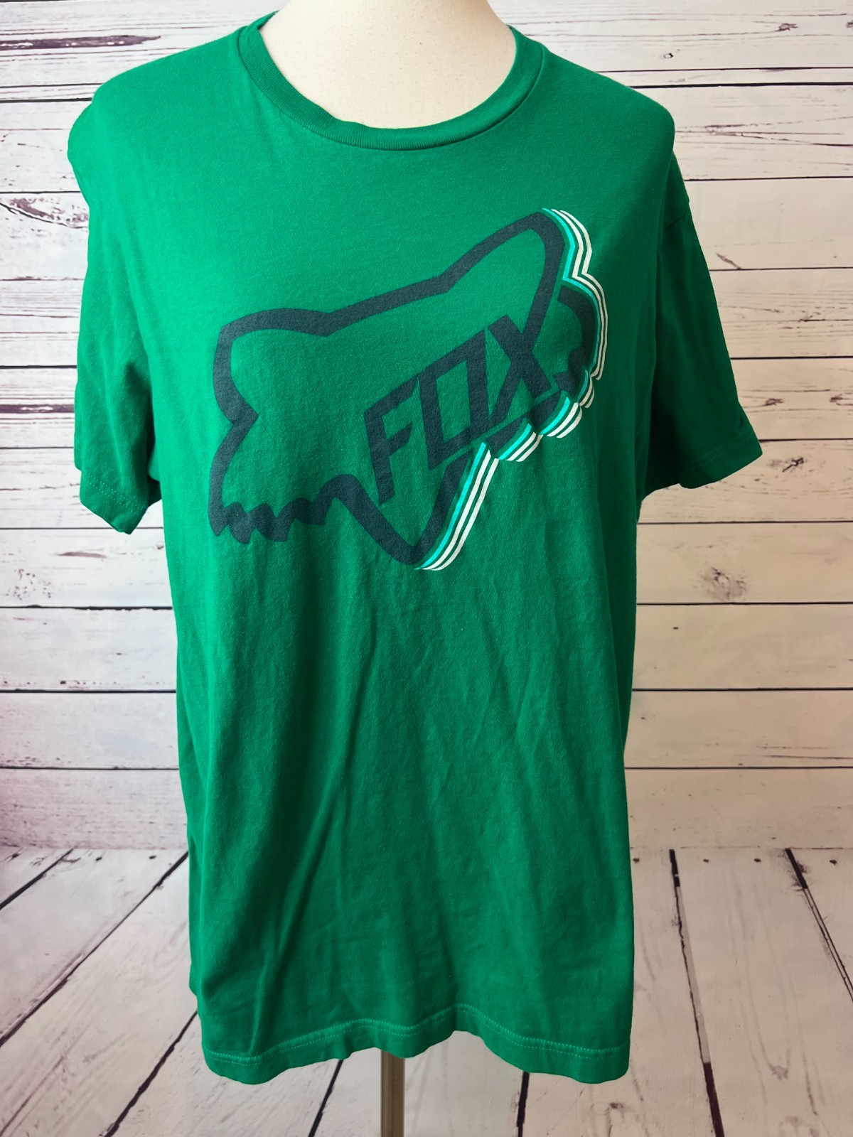 Fox Racing Tee Shirt size Large Mens Graphic T-Shirt Moto Motorcross Biker green