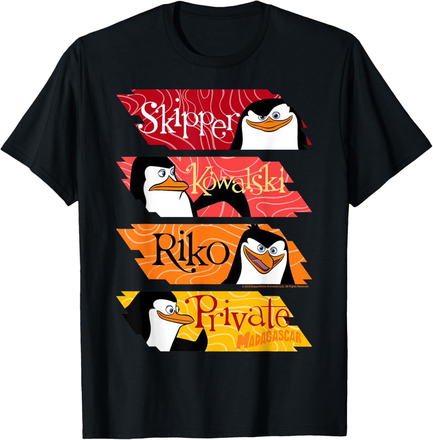 Madagascar Penguins Name Panels Poster T-Shirt
