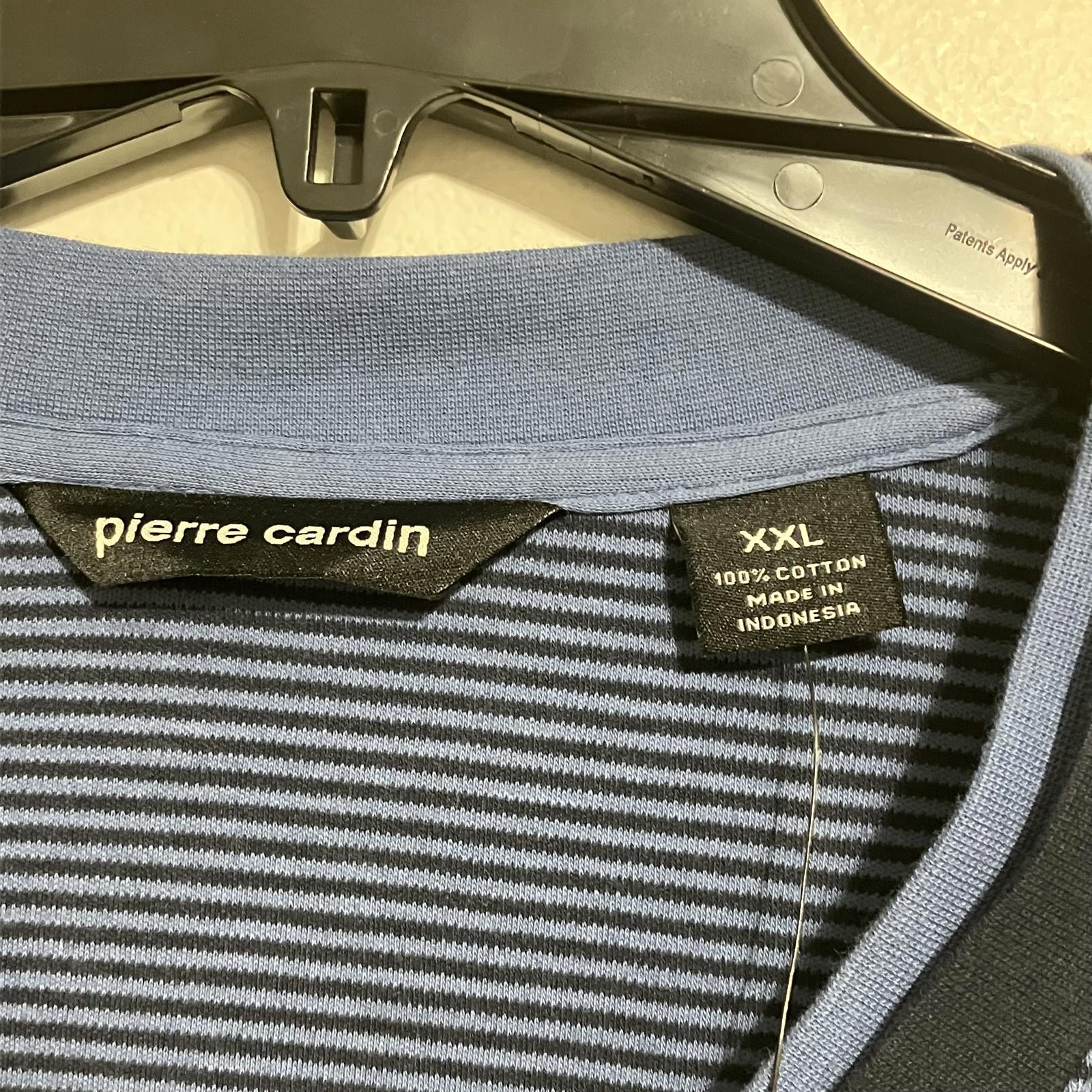Pierre Cardin Vintage Blue Striped V-Neck Shirt Men’s XXL