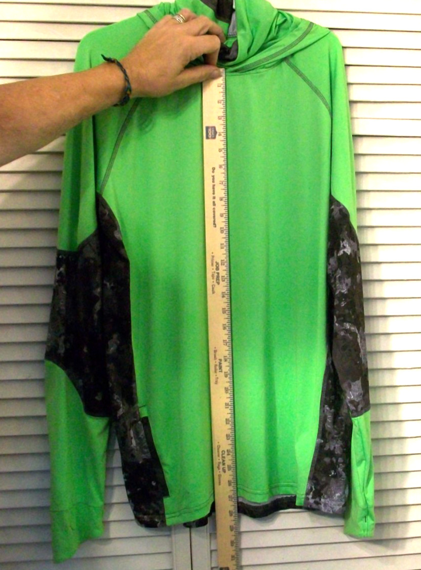LaKota Men’s LS True Timber Green Hooded Fishing Shirt Anti Odor Wicking Sz L