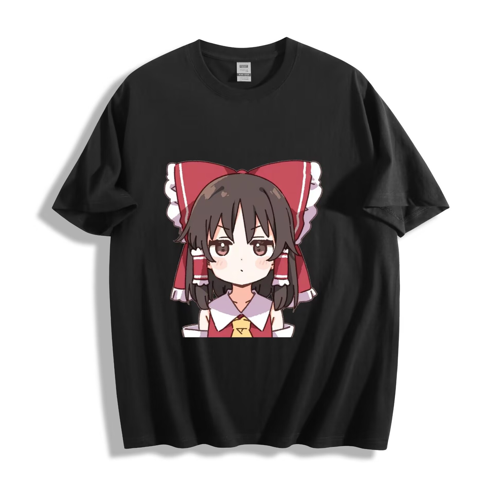 Touhou Project Reimu Hakurei T-Shirt – Chibi Portrait Red Bow Design Unisex Tee