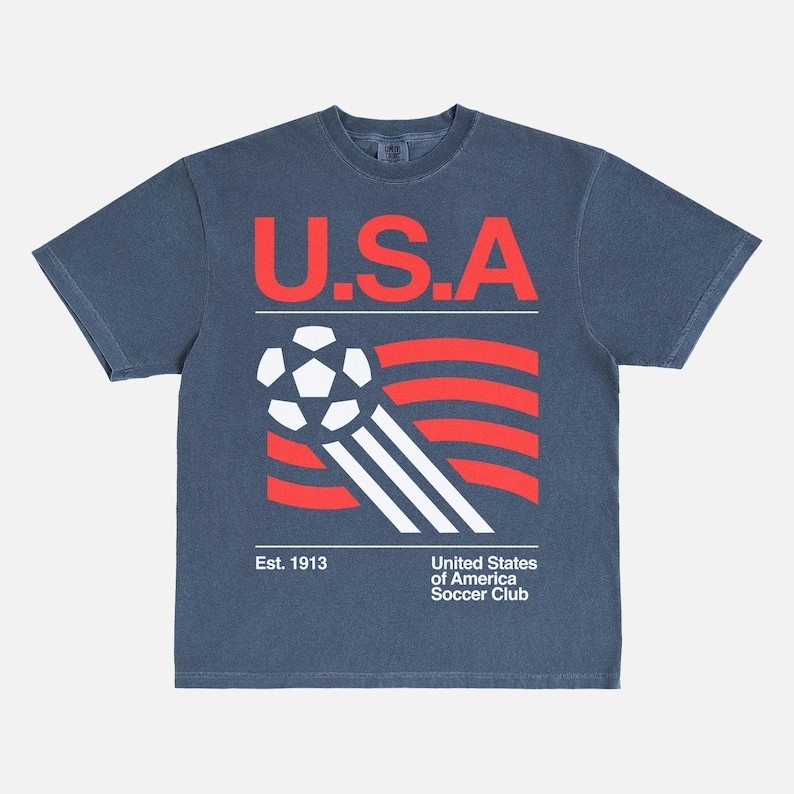 90s United States Soccer Shirt, Retro USA Team Graphic Tee