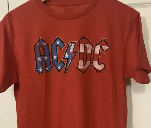 AC/DC Mens Sz L Red White And Blue Men T Shirt