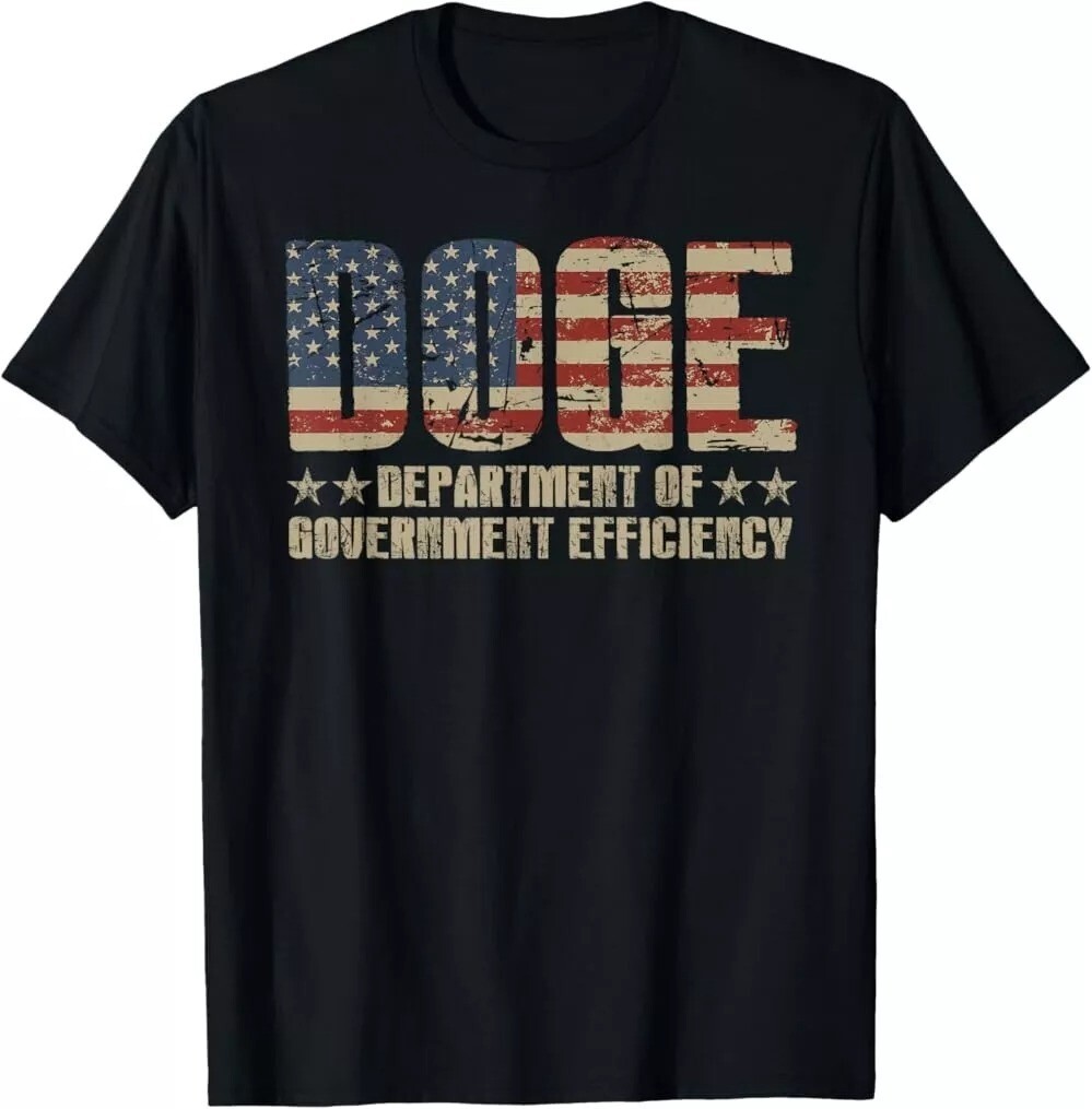 D.O.G.E DOGE Department Of Government Efficiency US flag T-Shirt