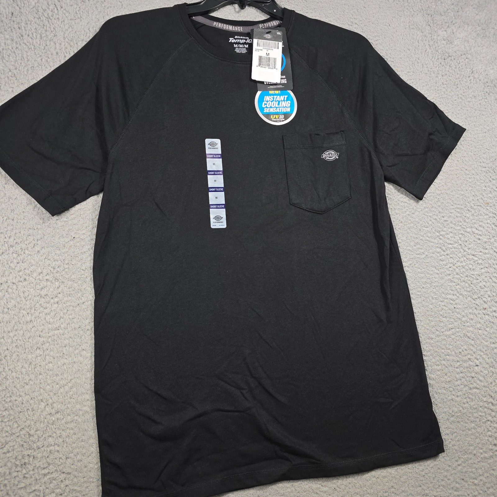 DICKIES Cooling Shirt Mens Medium Black Pocket Lightweight Work Fast Dry NWT B