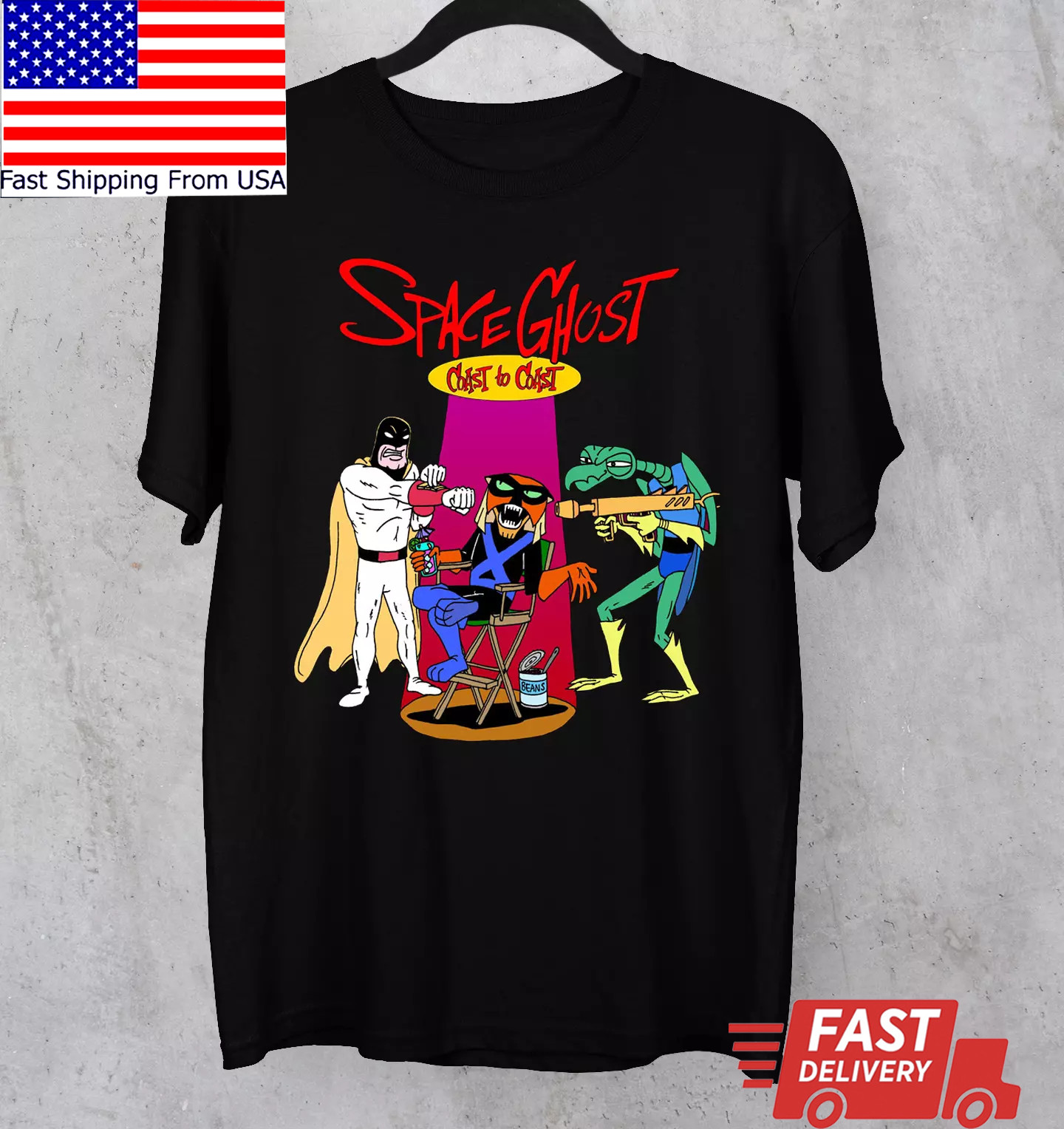 Space Ghost funny Black T-shirt Unisex cotton all sizes S to 345XL