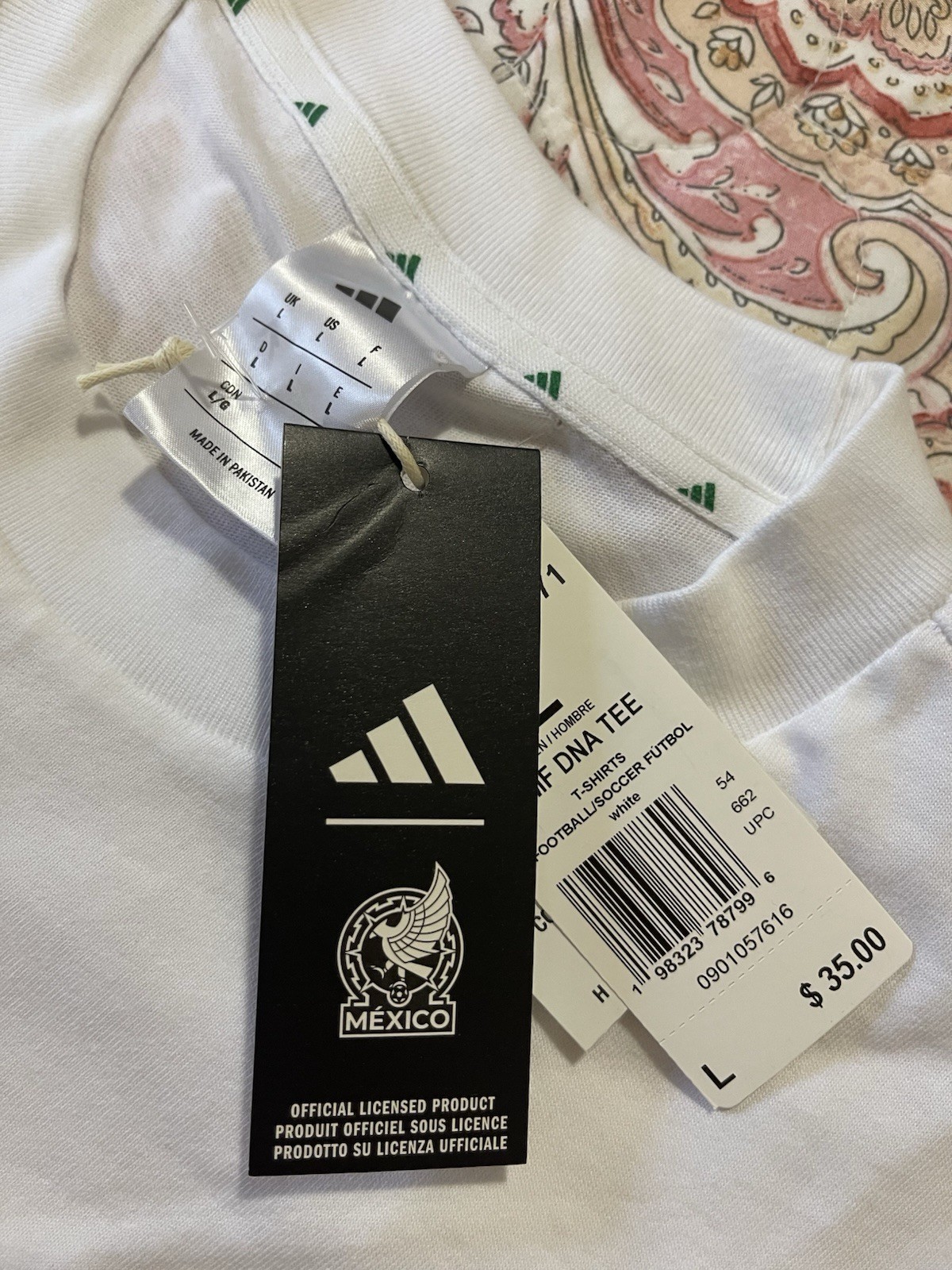 Adidas Large 2026 Mexico Soccer DNA Tee Shirt White Green JZ6471 NWT