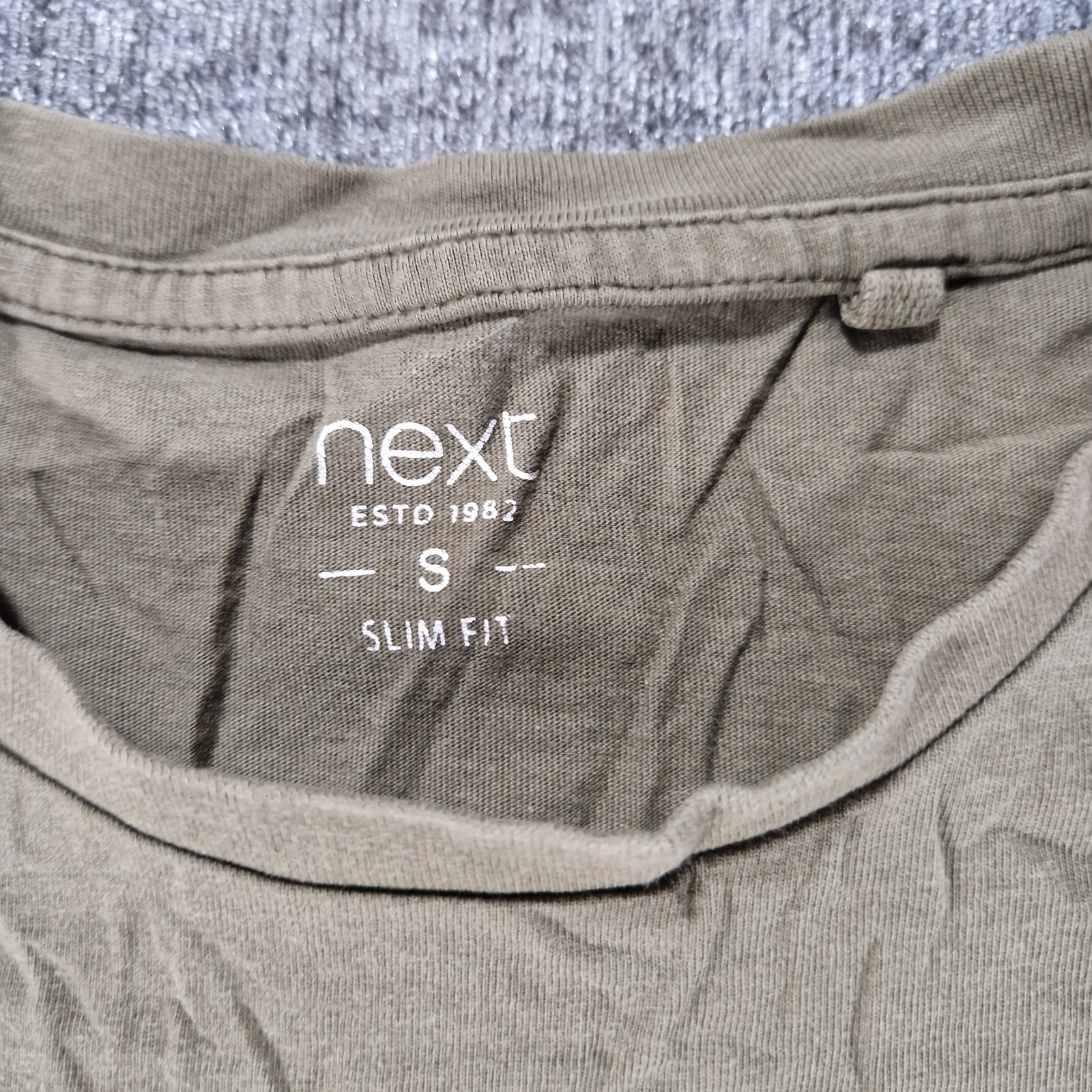 Next Regular T-Shirt, Mens, Size Small P2P 18 Inches Khaki Green Slim Fit