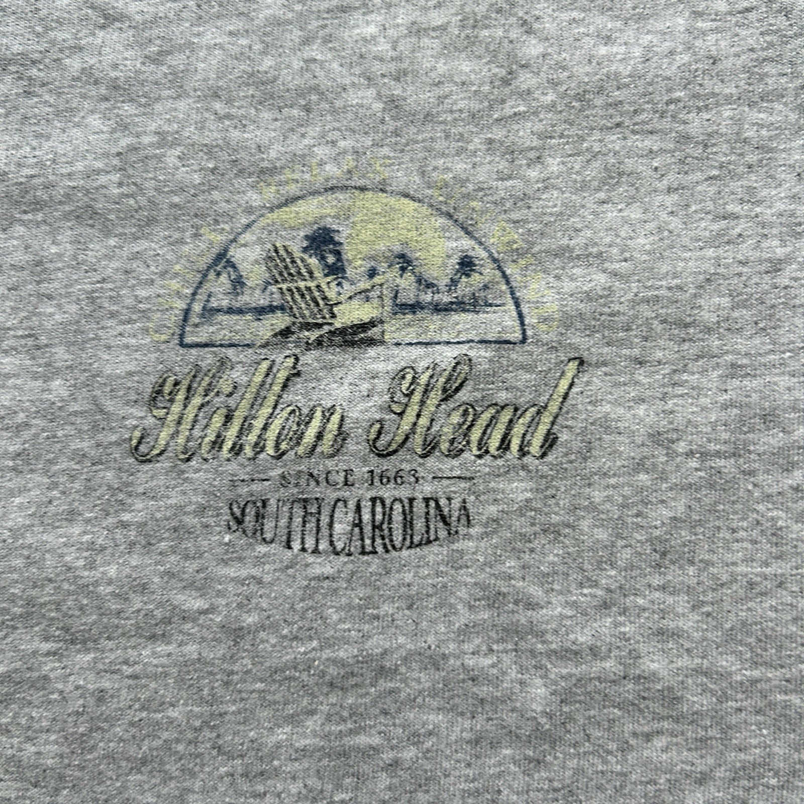 Vintage distressed Hilton Head South Carolina Heather Gray Crewneck T-Shirt – S