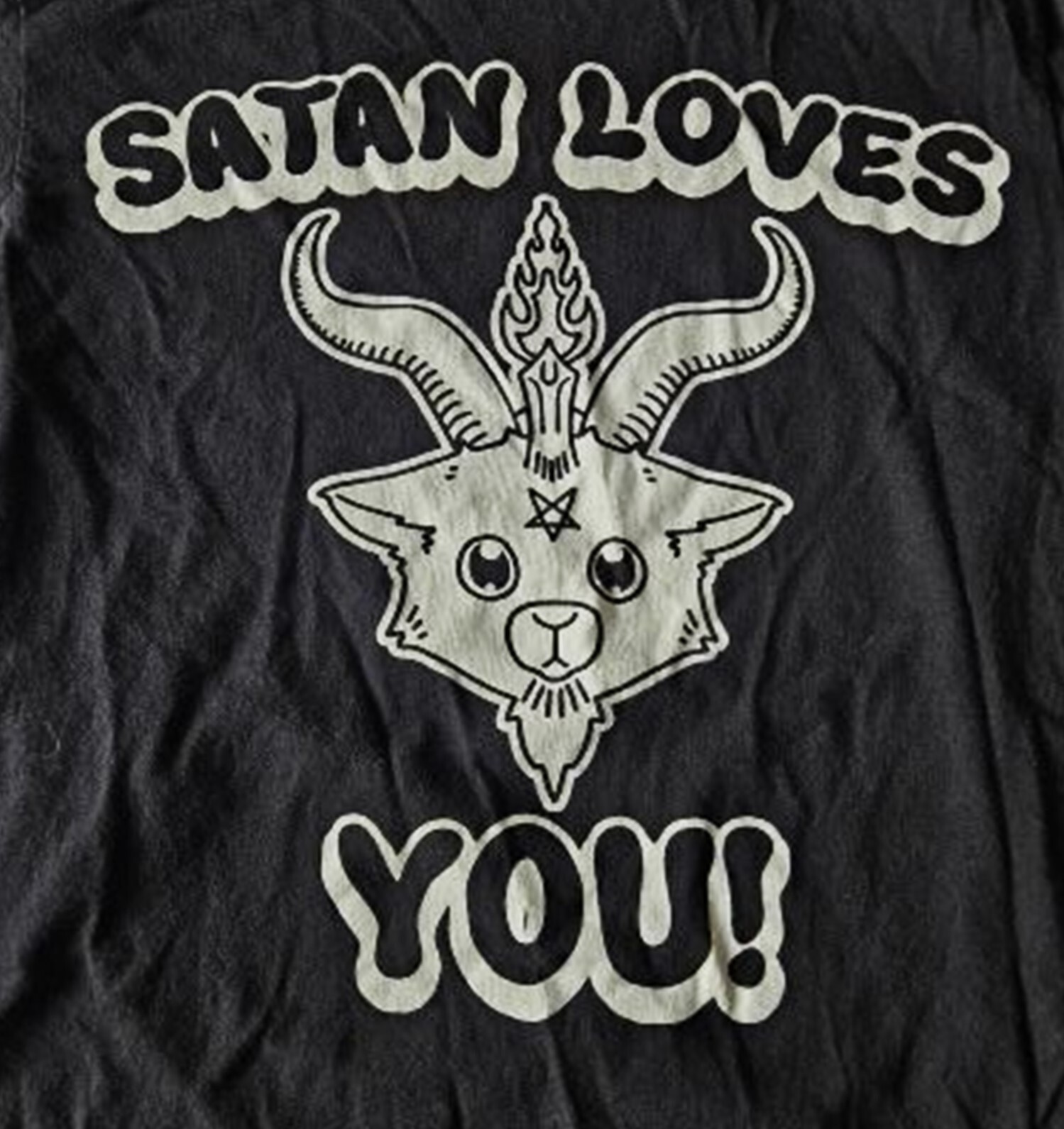 Black Craft Cult Satan Loves You T-Shirt, Black Size Small