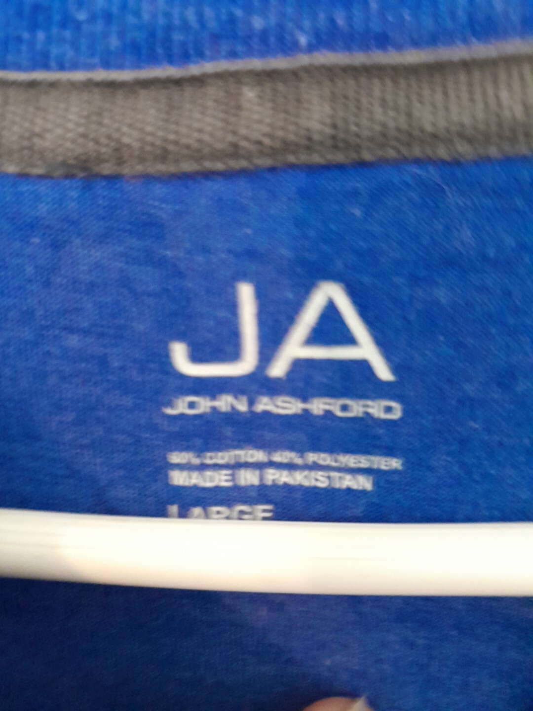 John Ashford JA Size Large Long Sleeved Blue T Shirt Nice Condition