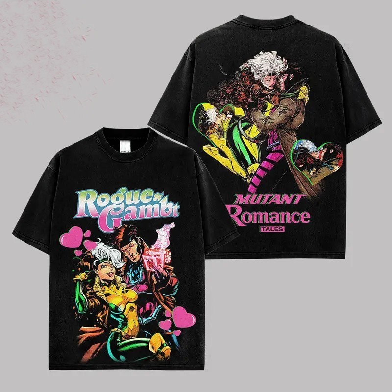 Gambit X-Men T-Shirt Retro 90s Vintage Graphic Tee Cotton Gift