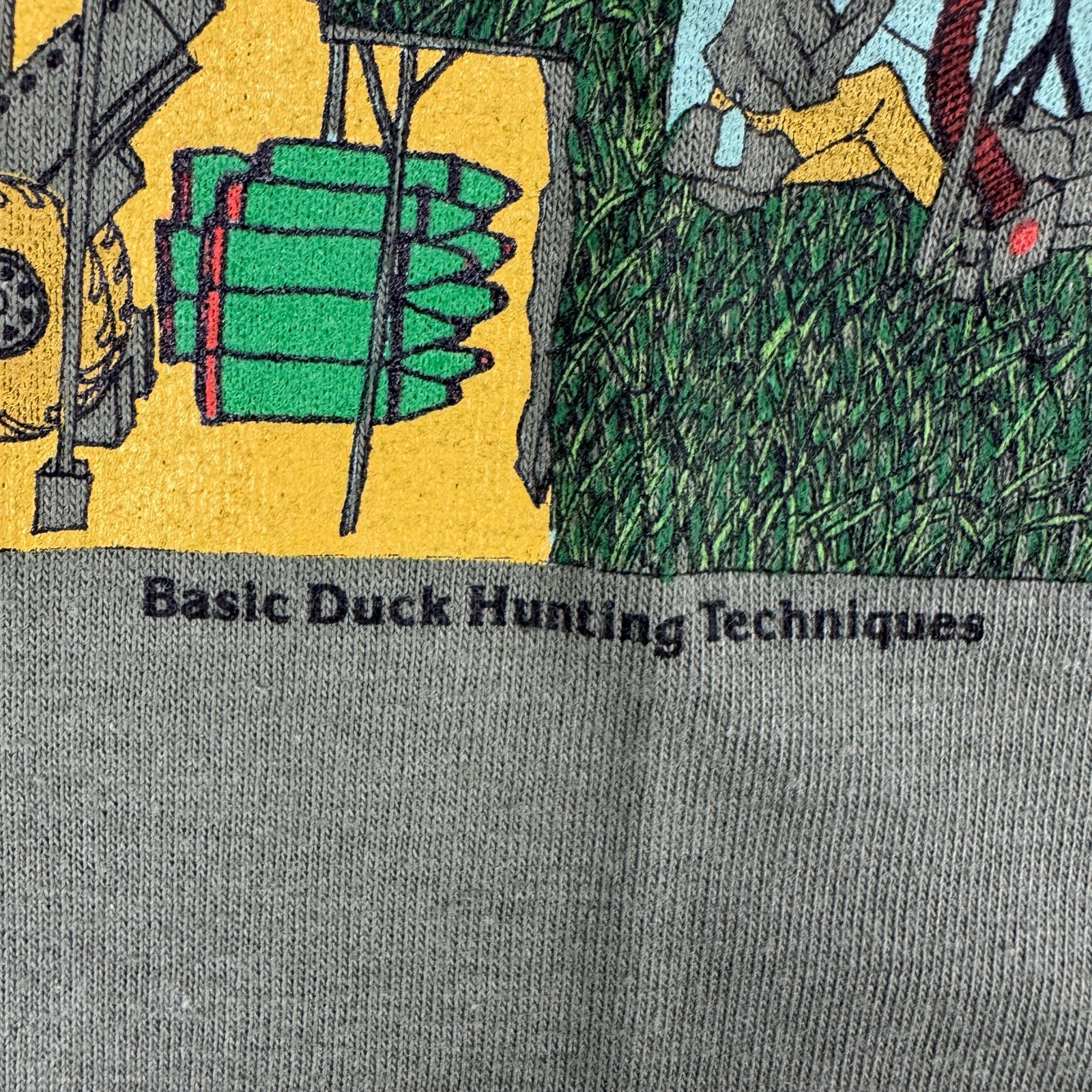 VTG 90s Duck Hunting Graphic T Shirt Single Stitch USA Humor Outdoor Rifle Large