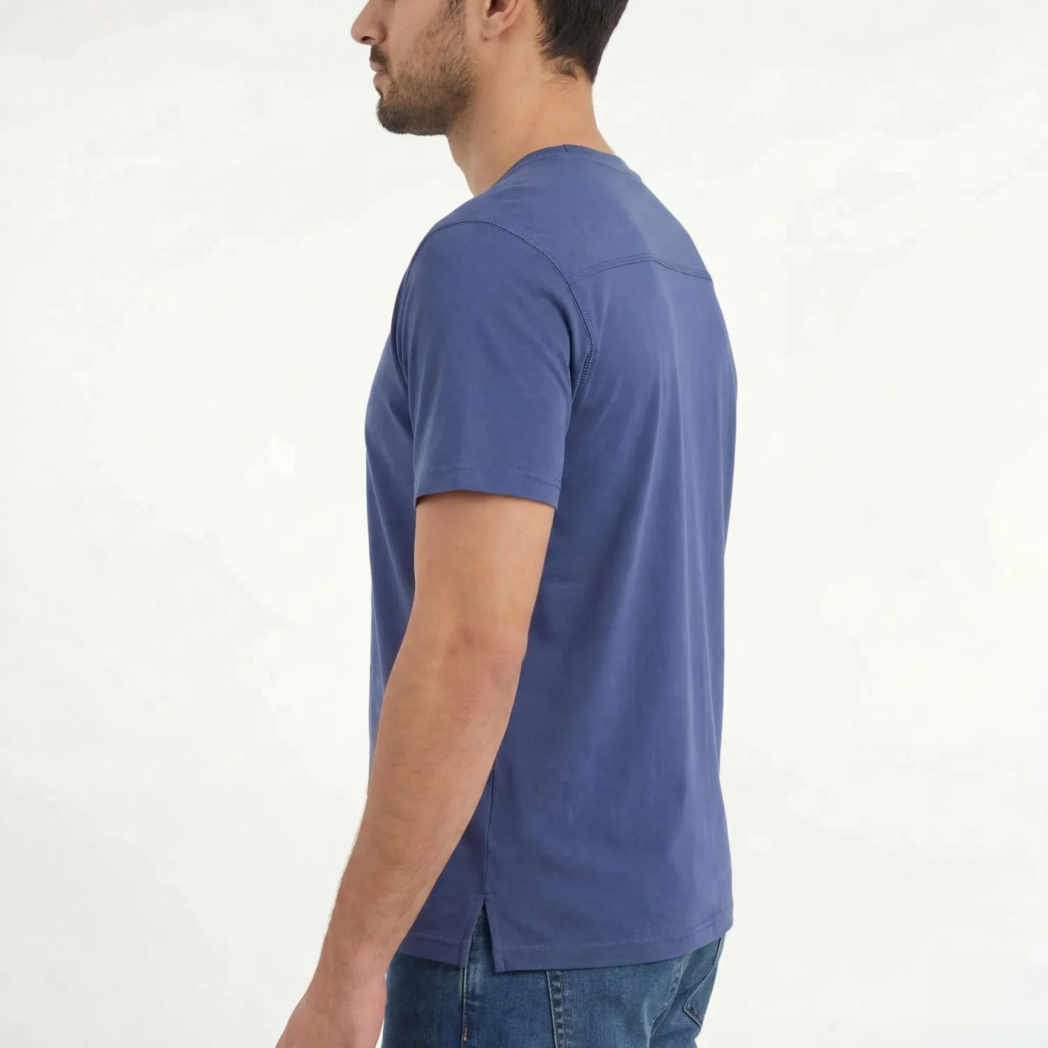 NWT Men’s Premium Organic Cotton Stretch T-Shirt Crew Neck Soft Tee Navy
