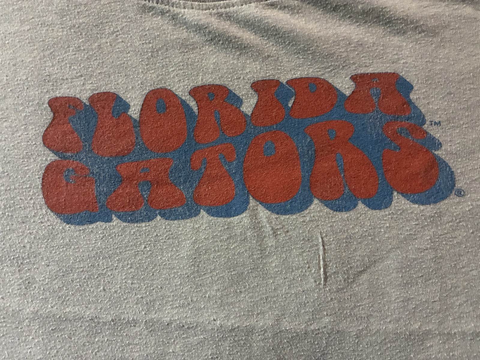 chicka-d Florida Gators Gray Logo Graphic Print Crew Neck Long Sleeve Tee Men XL