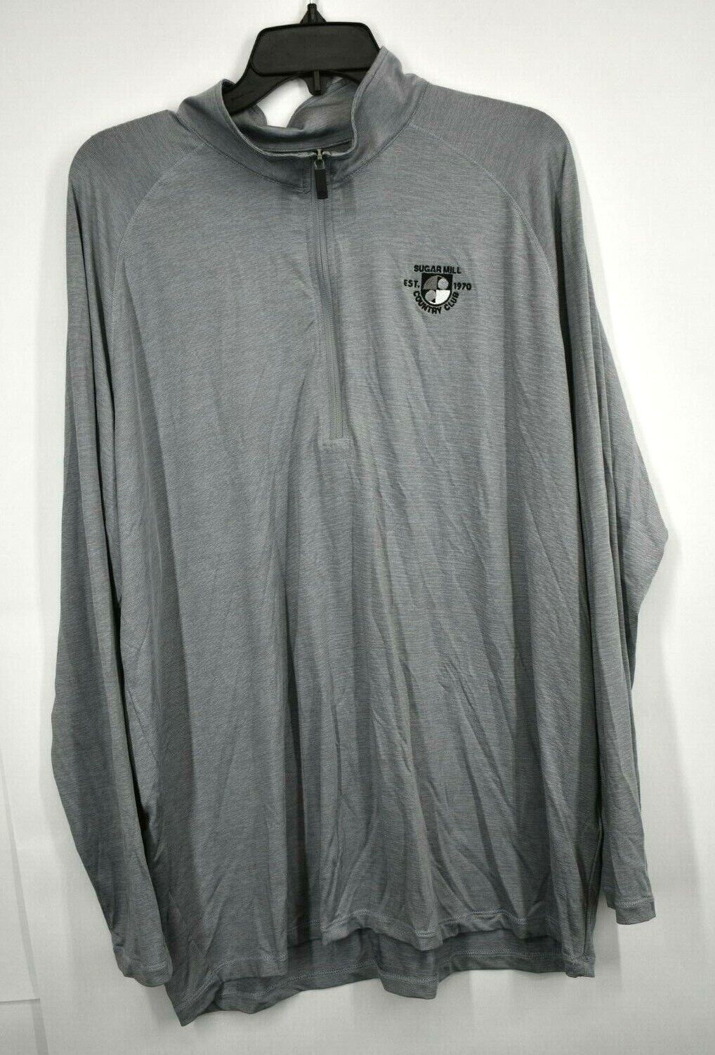 Ahead USA Mens Gray Stand-Up Collar 1/4 Zip Long Sleeve Stretch T Shirt XL