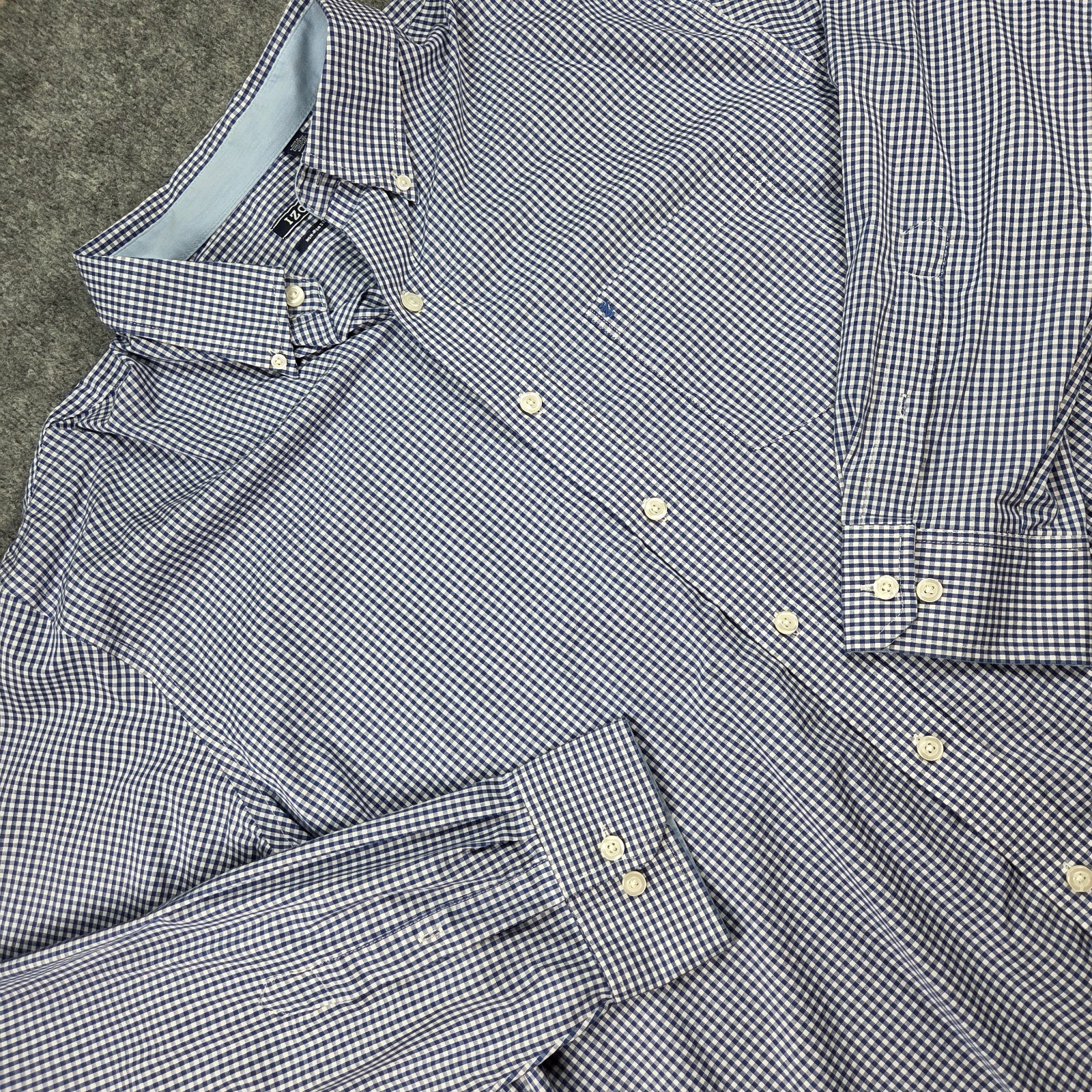 IZOD Men’s Top Shirt Size 2XLT Non-Iron Stretch Plaid Button Down Collared