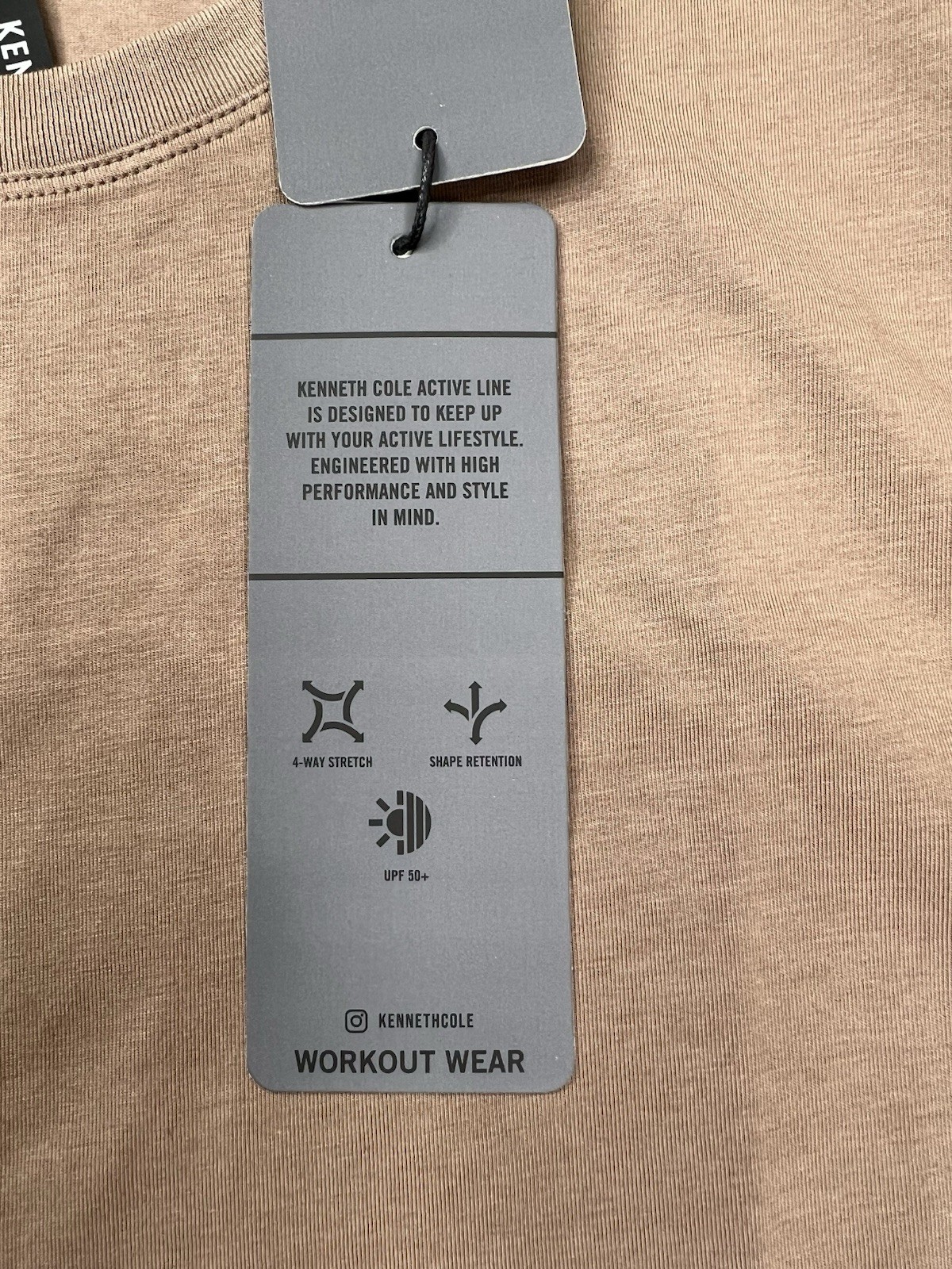 Kenneth Cole Active Tech Crew Neck Short Sleeve T-Shirt UPF 50+ Brown Sz XL
