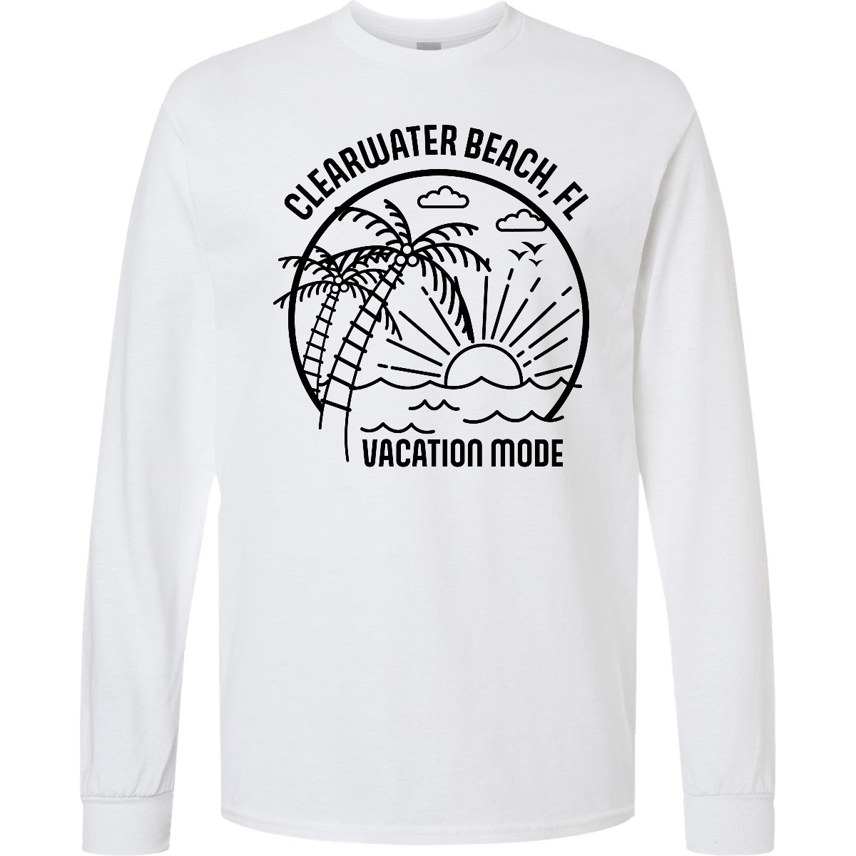Inktastic Summer Vacation Mode Clearwater Beach Florida Long Sleeve T-Shirt Fun