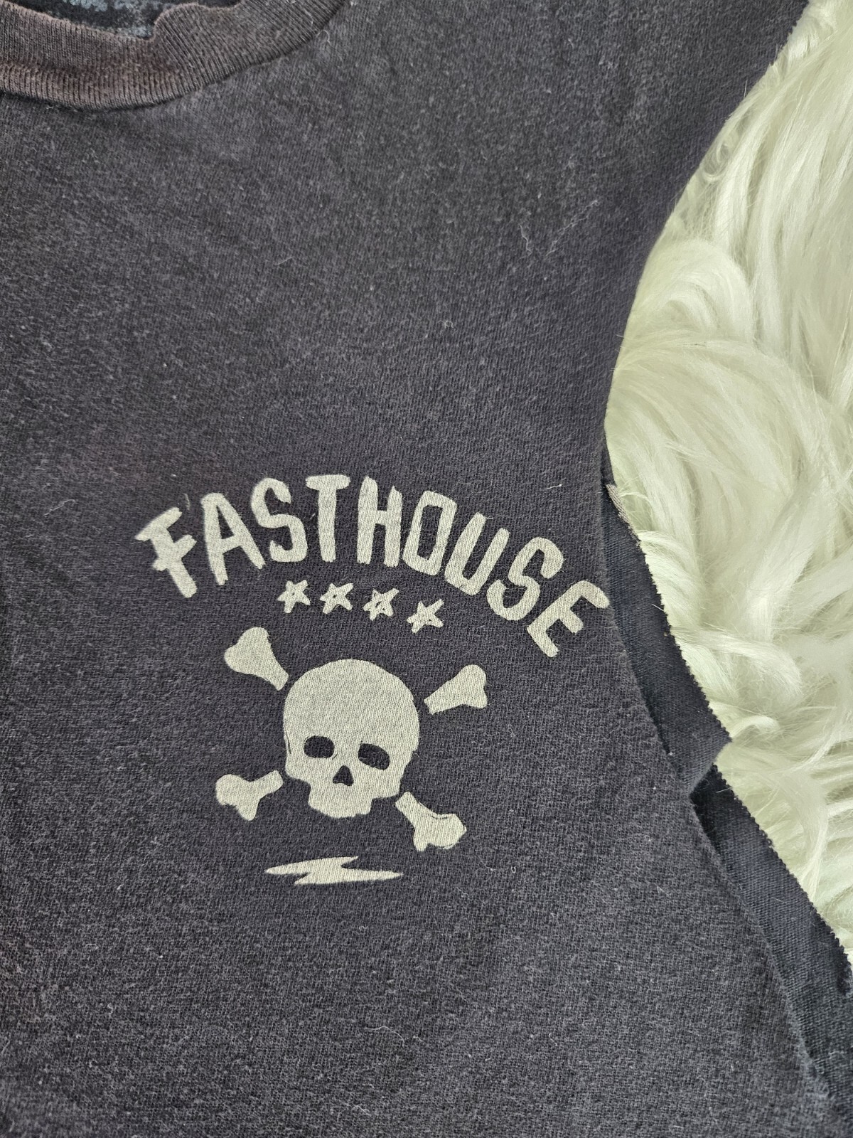 Fasthouse Shirt Mens (M) Cut Sleeves Graphic Print Crew Neck Victory Or Death