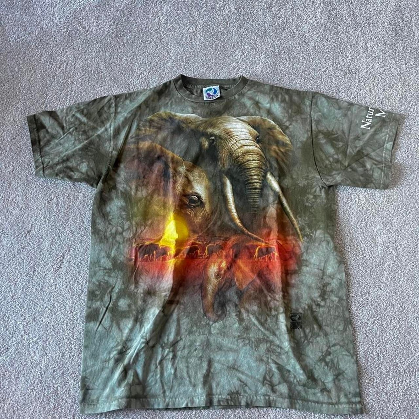 Vintage 90s Liquid Blue Elephant T-shirt
