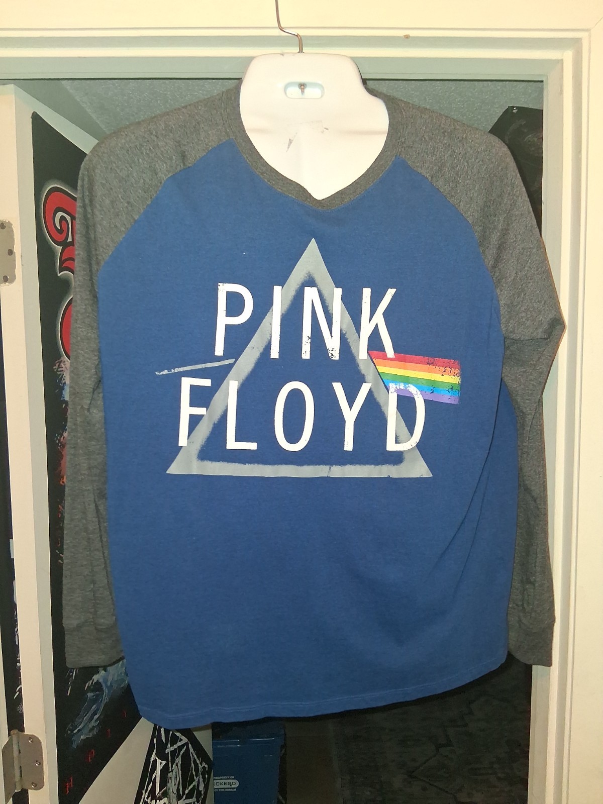 Pink Floyd The Dark Side of the Moon Band Long Sleeve Shirt Mens Size L Navy
