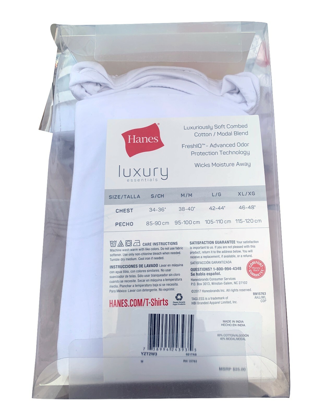 Hanes® Men’s Luxury Essentials White V-Neck Undershirt 3-Pack ” TOP 1 ” YZT2W3